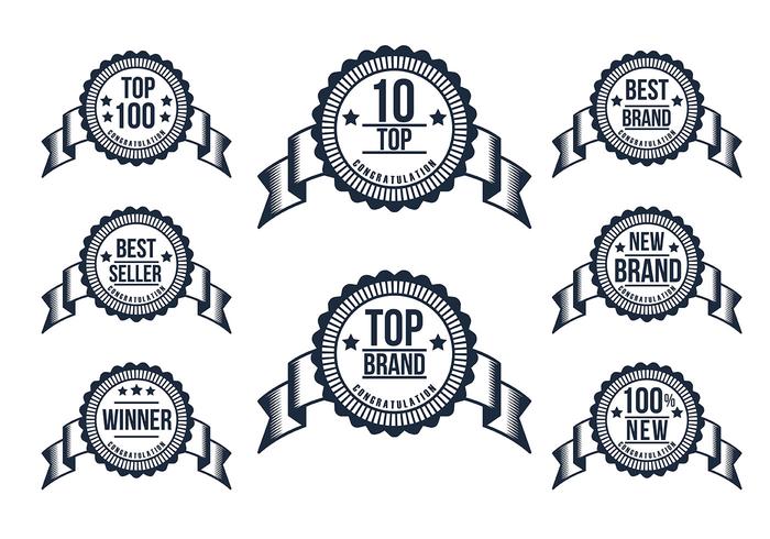 Top 10 Badge Vector Set