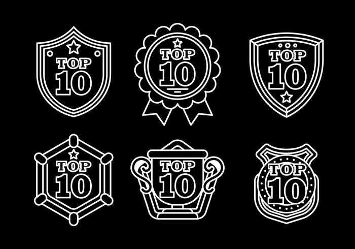 Los 10 iconos principales del vector