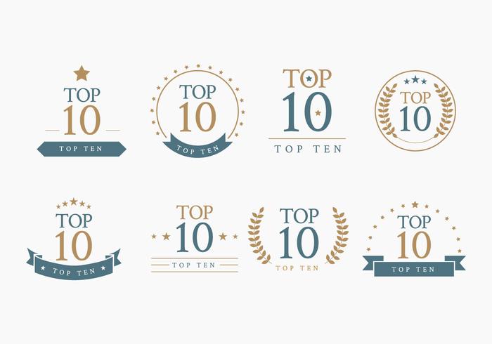 Top 10 Bagdes Vector