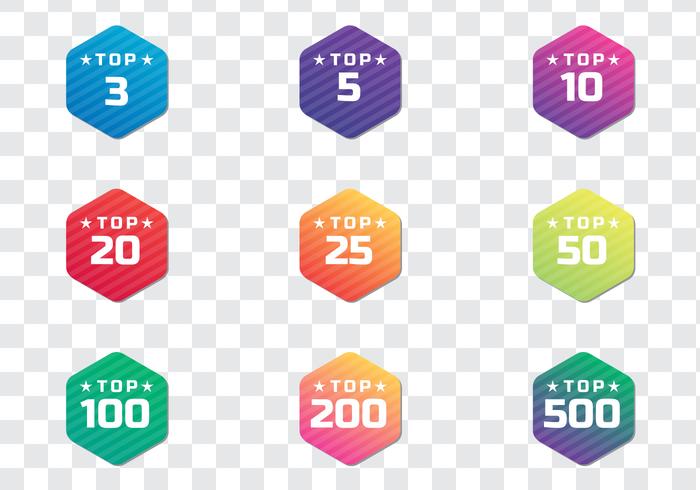 Modern Top Chart Badges vector