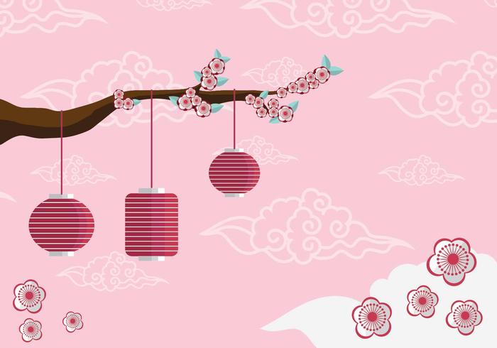 Plum Blossom Tree Background Vector