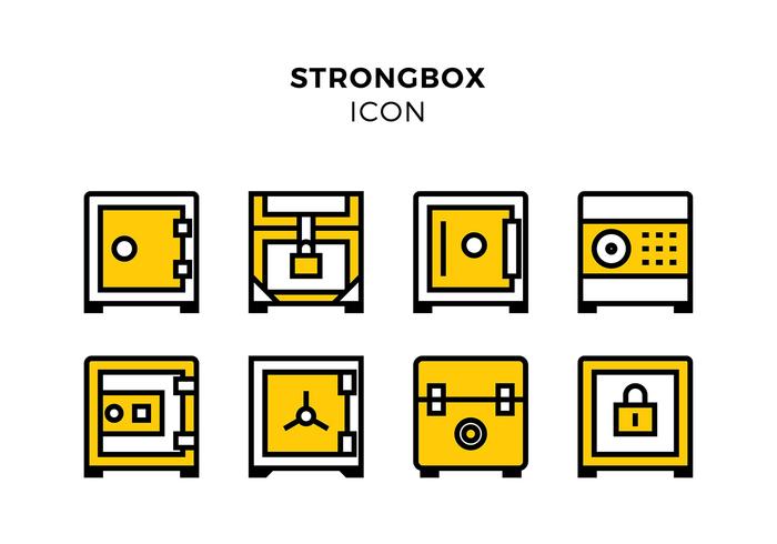 Icono de la línea de Strongbox Pixel Perfect Free Vector