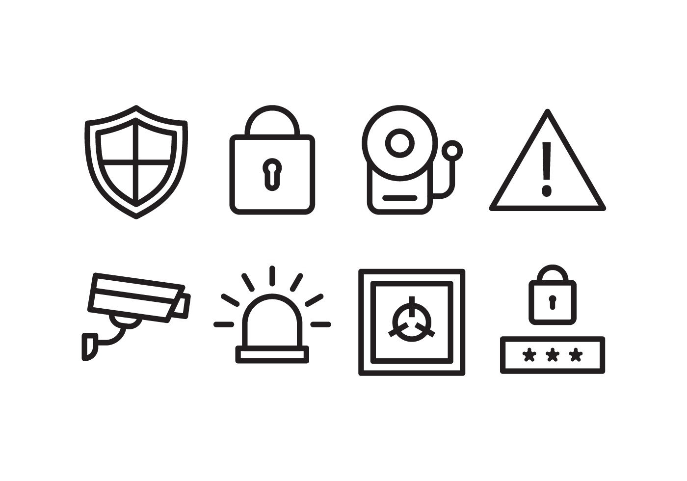 Security Icon Set 163721 Vector Art At Vecteezy