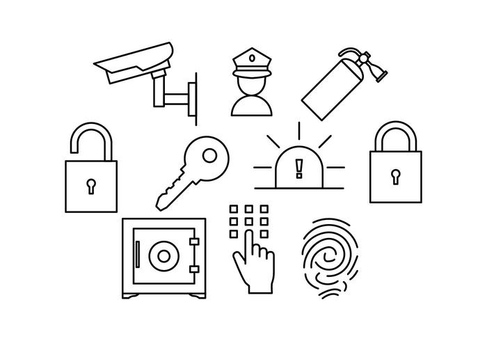 Línea gratuita de seguridad Icon Vector