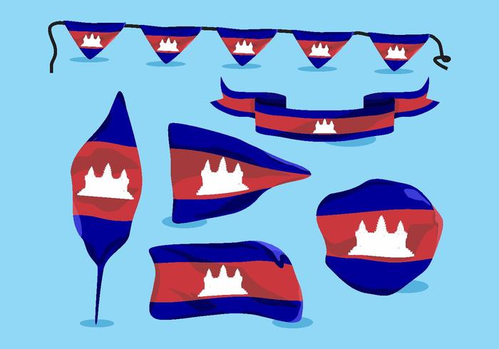 Cambodia Flag Vector Pack