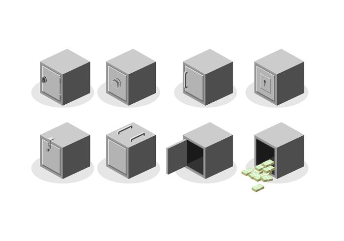 Isometric Metal Strongbox Vector libre