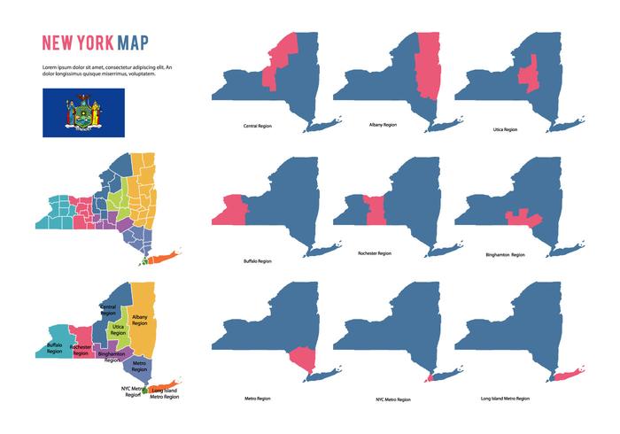 Vector de mapa de Nueva York