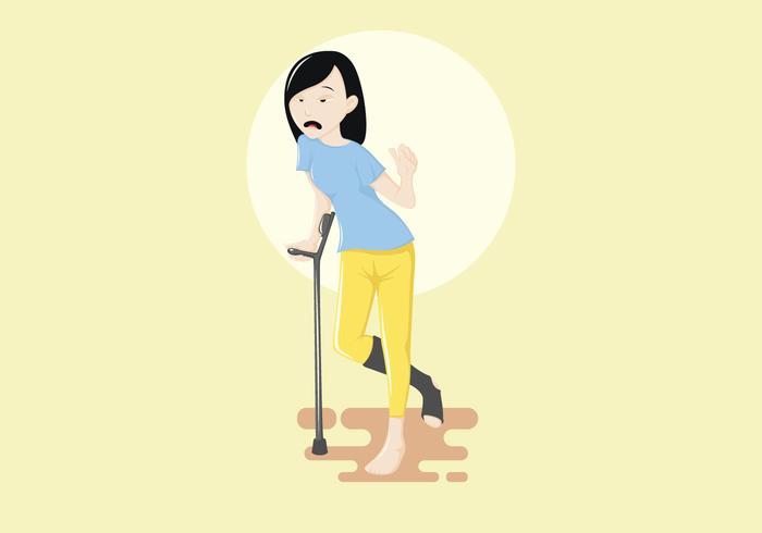 Woman With Leg Injury vector