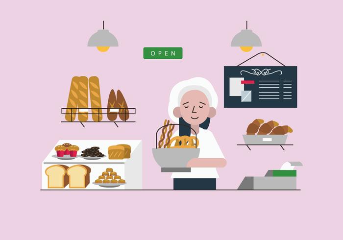 Bakery Shop Vector Flat Illustration