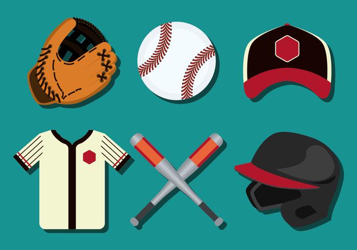 Iconos de softball vector