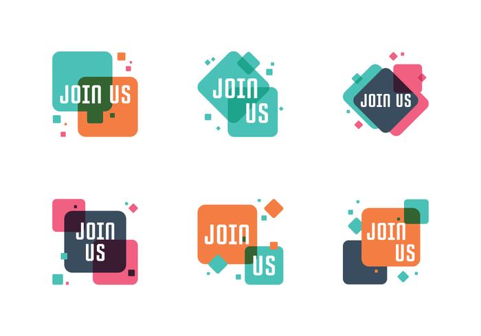 Join Us Badge Set vector