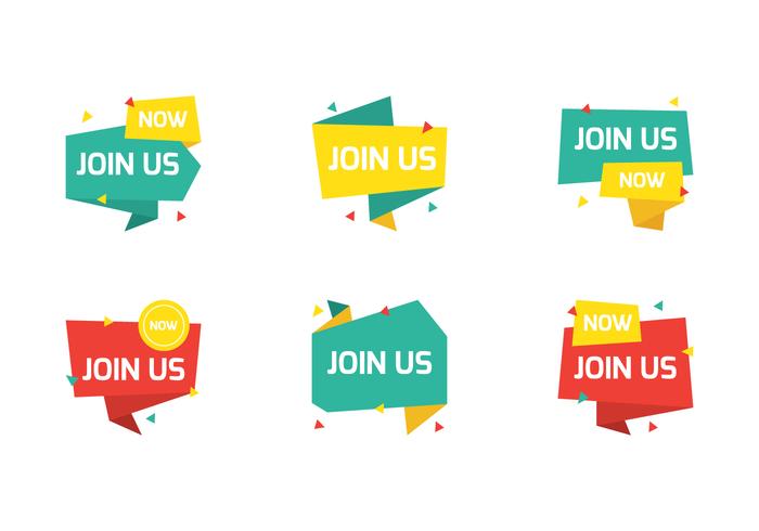 Join Us Flat Badge vector