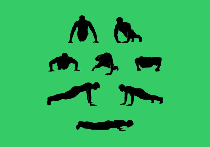 Pushup Silhouette Free Vector