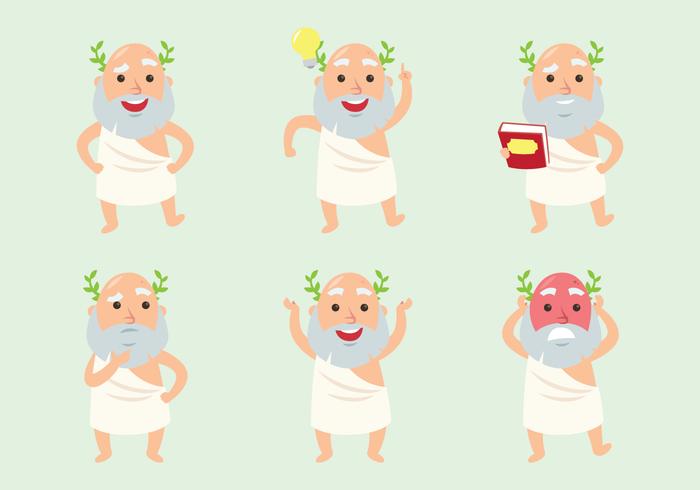 Socrates Cartoon Set vector