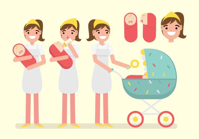 Activity of NannyBaby Sitter Vector