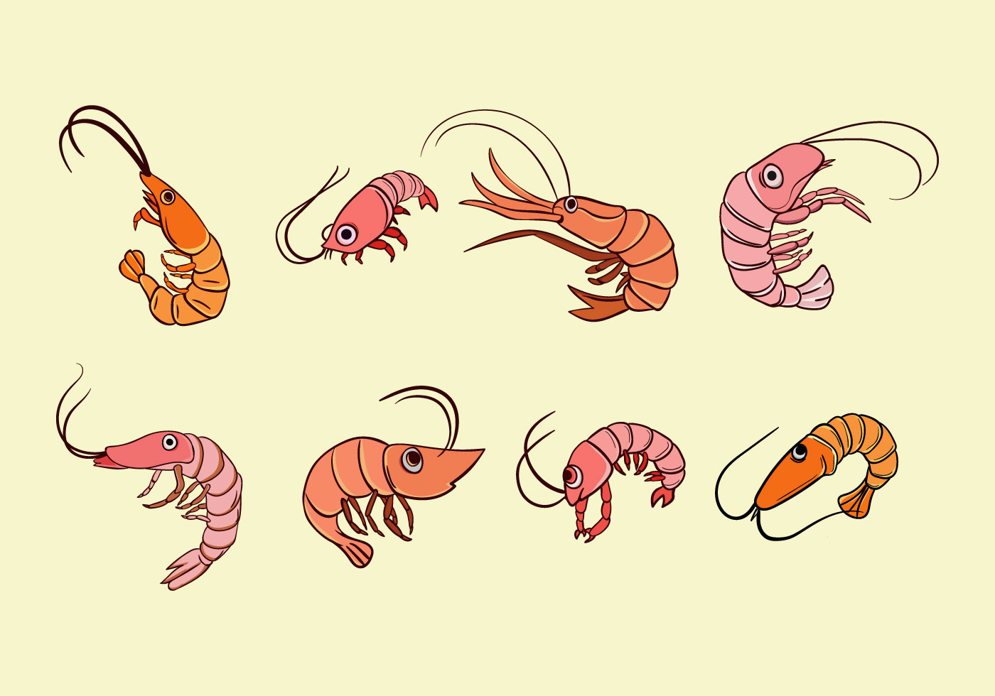 Download Cartoon Prawns Vector 163824 - Download Free Vectors ...