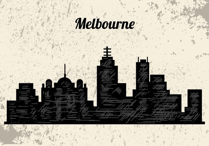 Silueta de la ciudad de Melbourne vector