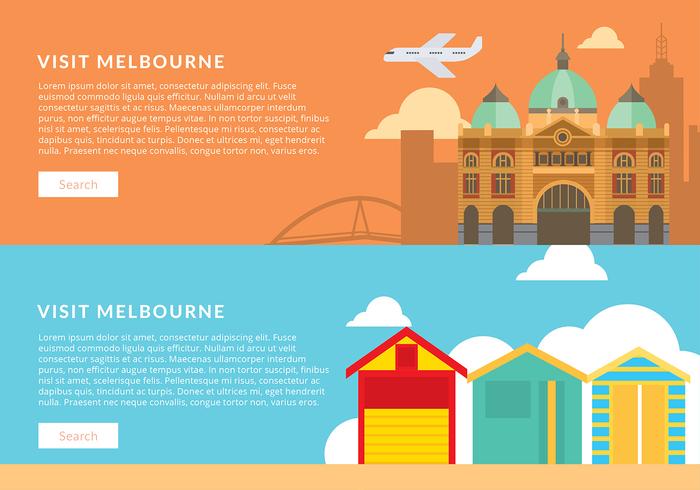 Visit Melbourne Banner Template Free Vector