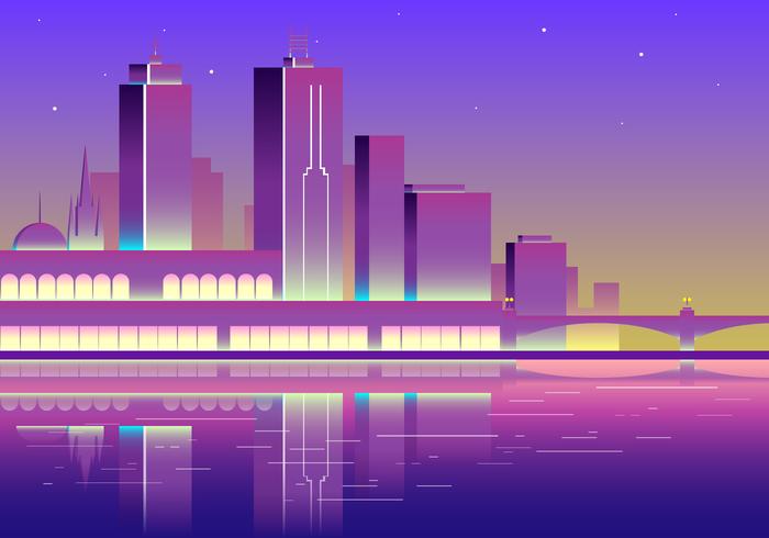 Sunset Of Melbourne Free Vector