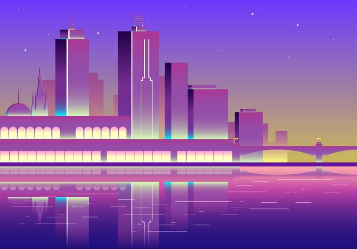 Sunset Of Melbourne Free Vector