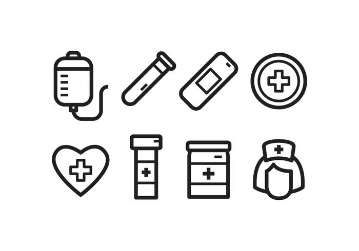 Free Hospital Icon Set vector