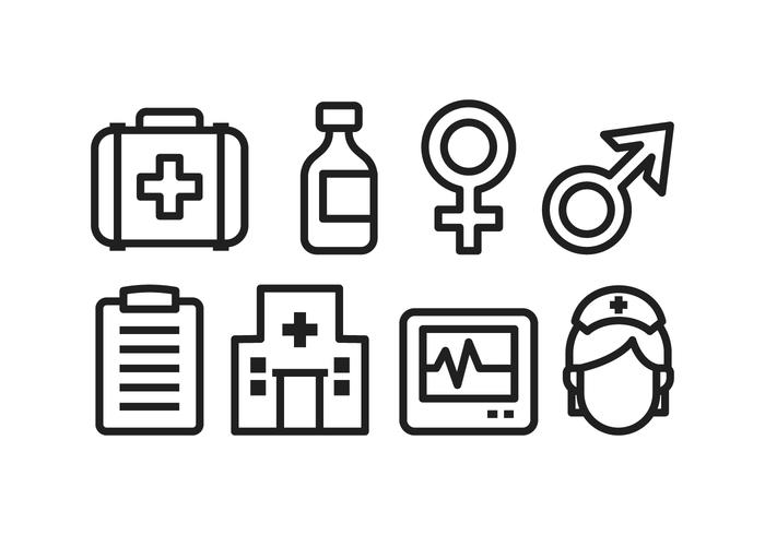 Iconos de hospital gratuitos vector