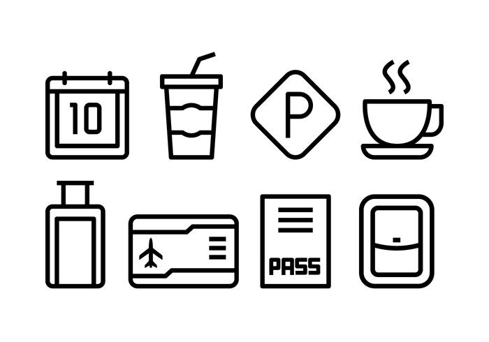 Conjunto de iconos de aeropuerto gratuito vector