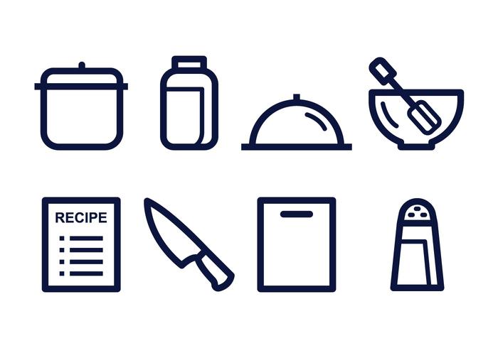 Free Cooking Linear Icon Set vector