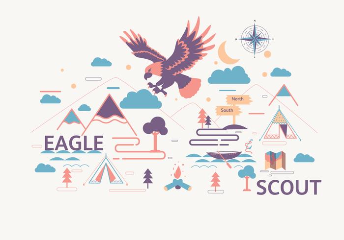 Vector de paisaje de Eagle Scout