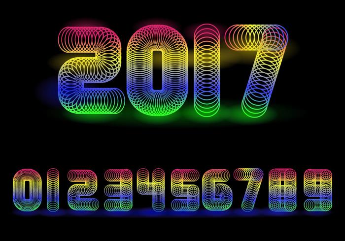 Slinky Number Font vector