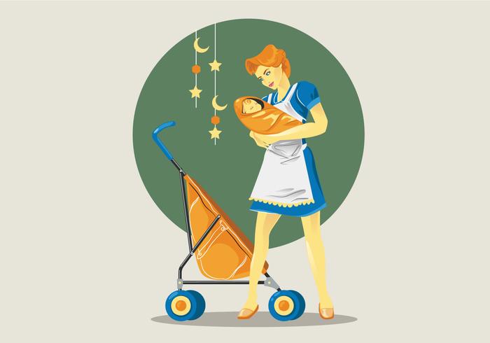 Retro Childcare Vector