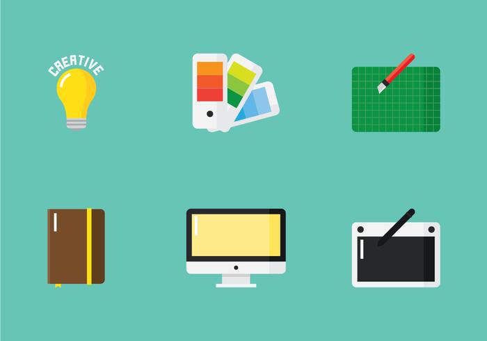 Flat Creator Icon Set vector