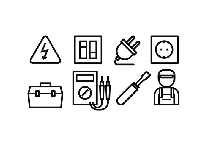 Conjunto de iconos de electricidad vector