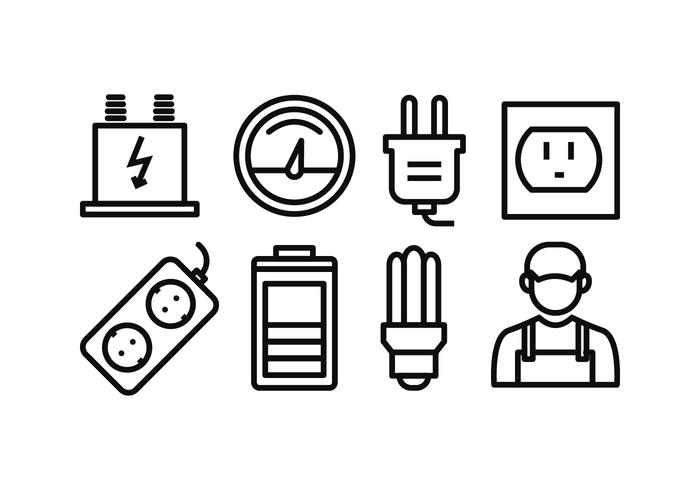 Paquete de iconos de electricidad vector