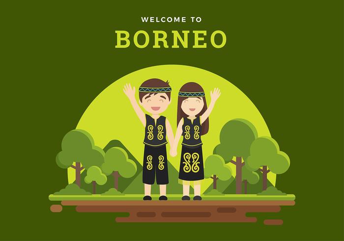 Bienvenido a Borneo Free Vector