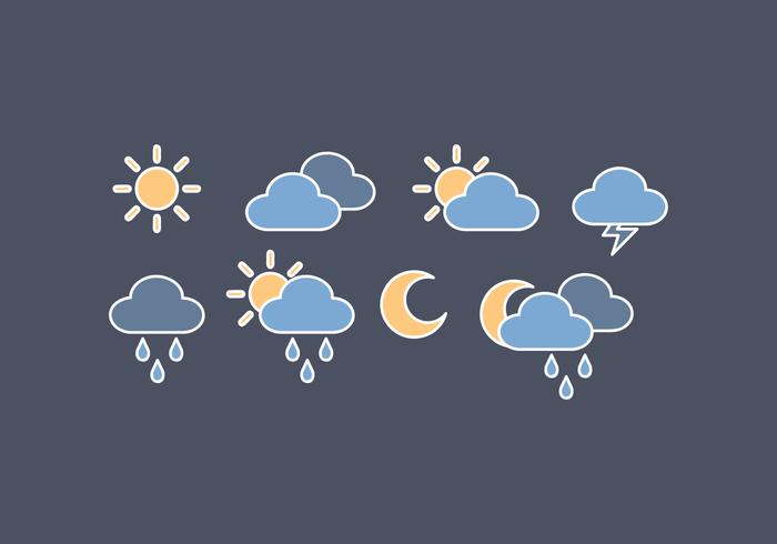 Vector iconos de contorno del clima