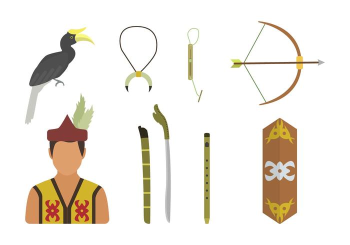 Flat Dayak Vectors