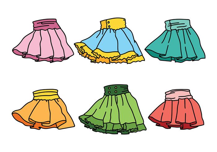 Frills with Skirts Vector Icons