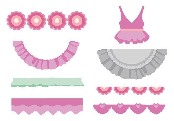 Free Ribbon Friils and Dress Vector