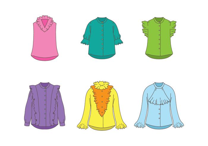 Female Shirt With Frills Vectors 