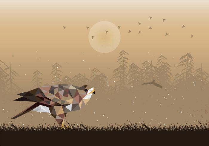 Buzzard Low Poly Illustration Vector