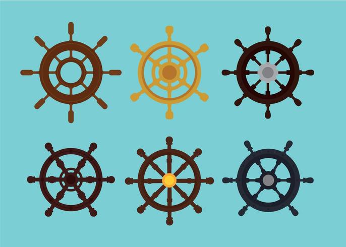 Ships wheels vector set