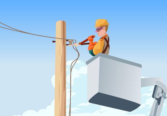 Download Lineman Working Vector - Download Free Vectors, Clipart Graphics & Vector Art