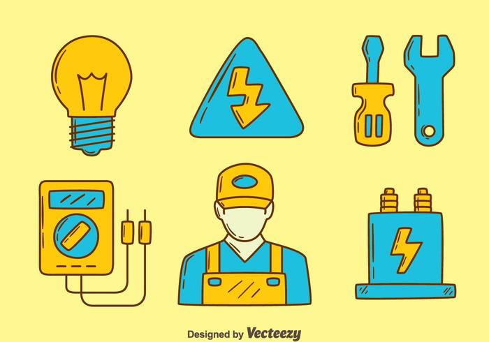 Dibujado a mano Lineman Element Vector