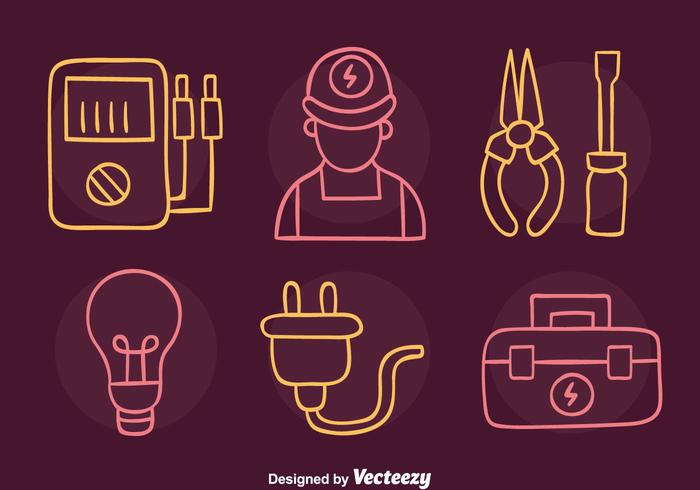 Sketch Lineman Icons Vector