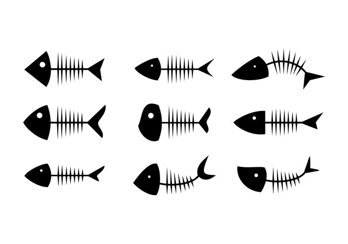 Fishbone Solid Icon Free Vector