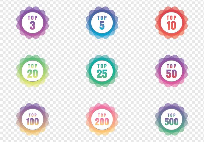 Modern Top Chart Badges vector