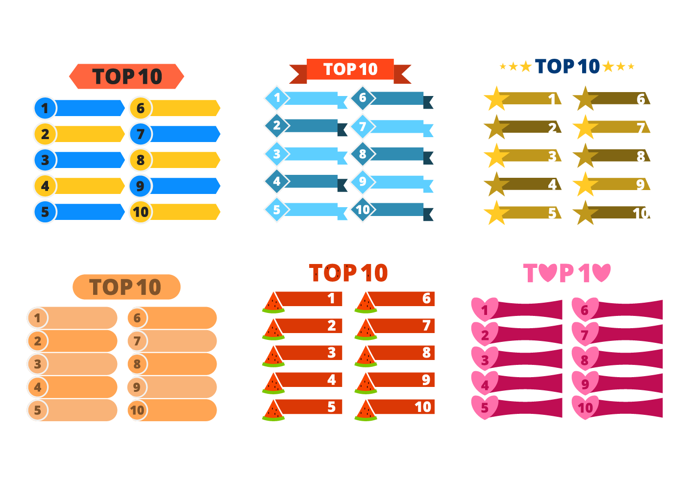 Top 10 List Vector - Download Free Vector Art, Stock ...