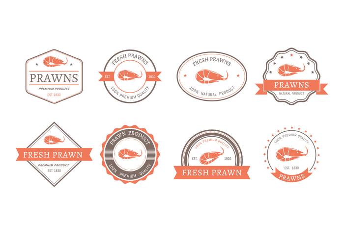 Prawns Badges Vector