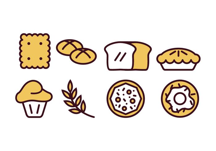 Paquete de iconos para hornear y panadería vector
